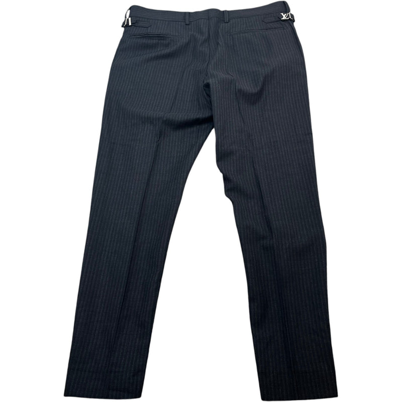 Men's Charcoal Pinstripe Trousers Grey Size Waist 42"