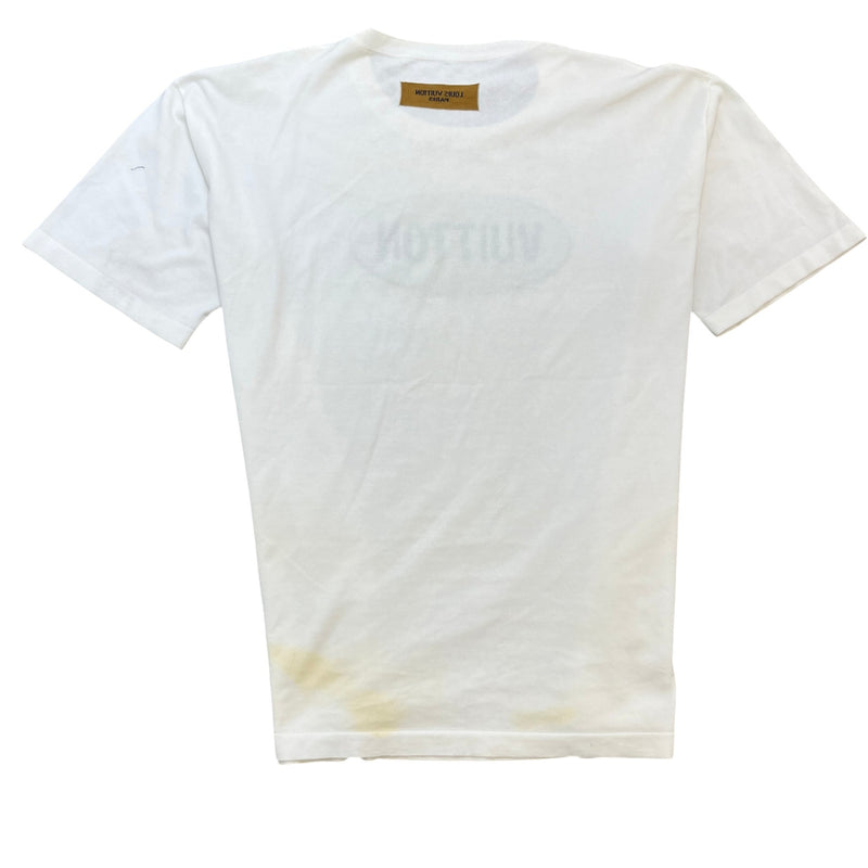 Men's Logo Print T-Shirt Cream Size XL