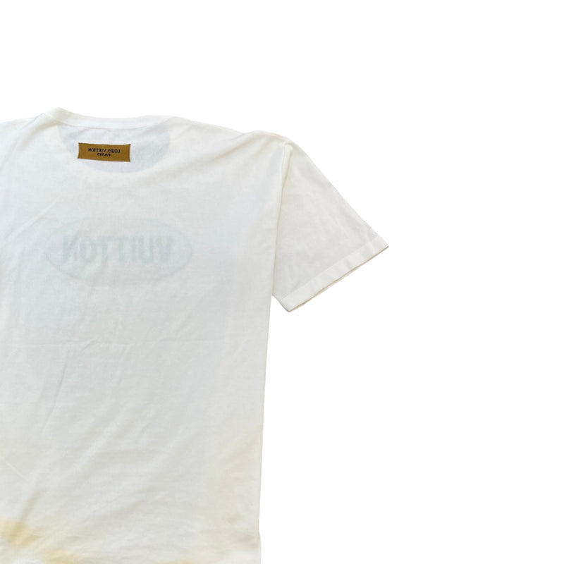 Men's Logo Print T-Shirt Cream Size XL