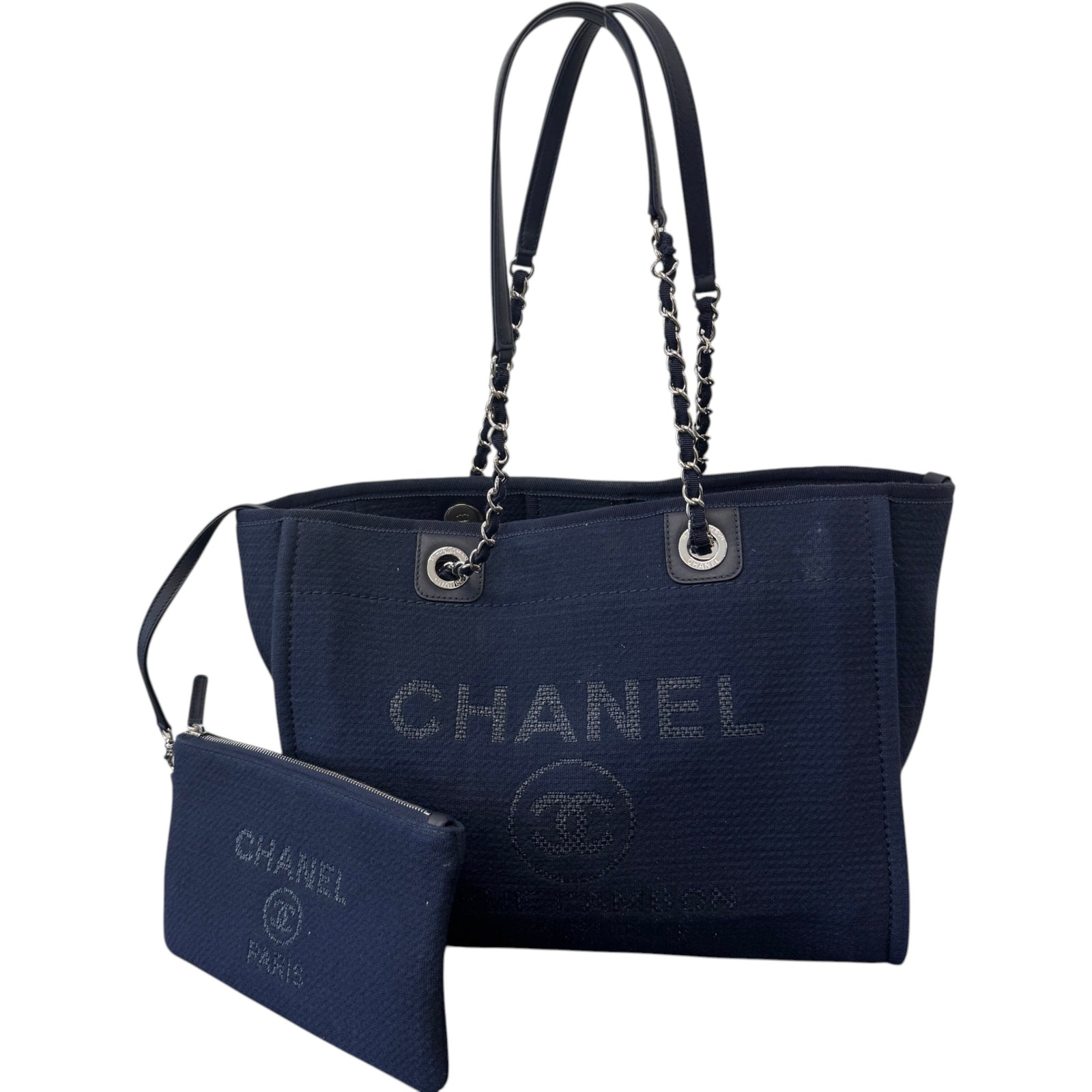 Women's Medium Deauville Tote Handbag Navy - Photo 1