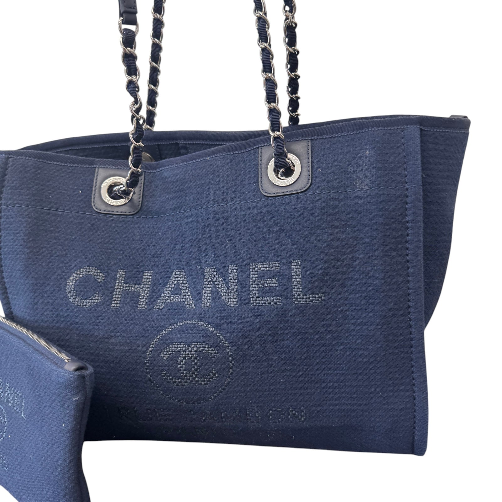 Women's Medium Deauville Tote Handbag Navy - Photo 4