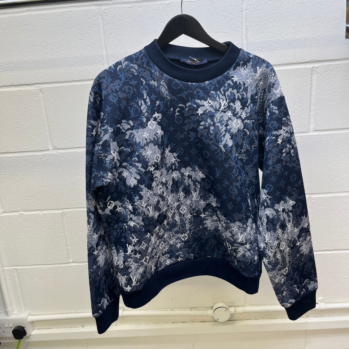 Men's Tapestry Monogram Sweatshirt Navy Size L - Photo 7