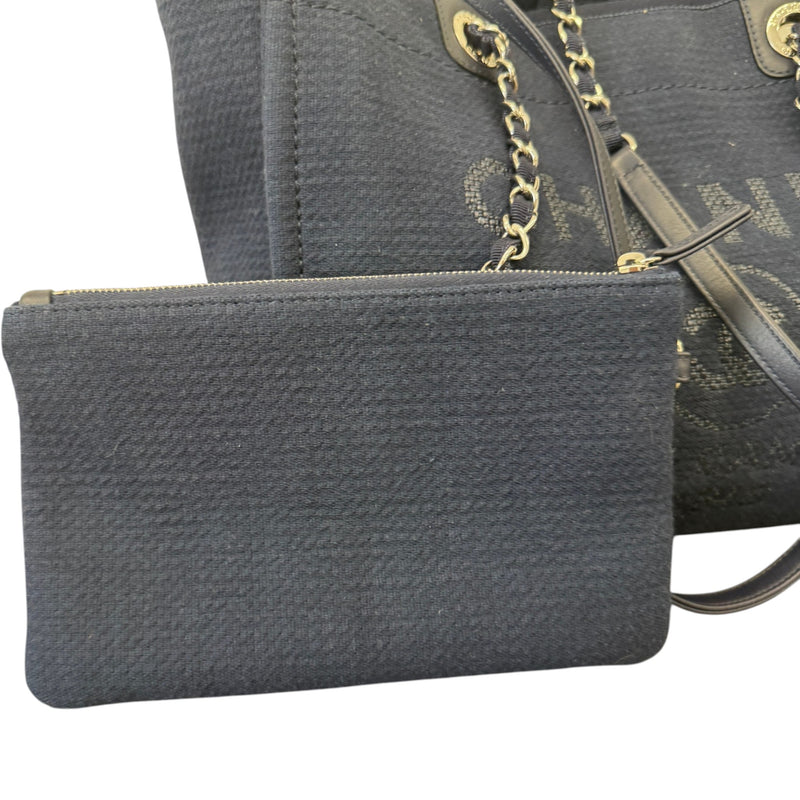 Women's Medium Deauville Tote Handbag Navy