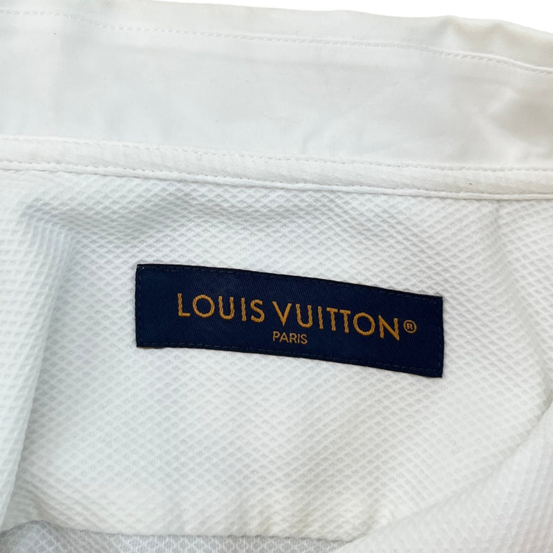 Men's Poplin Crystal Embellished Lv Polo Shirt White Size S