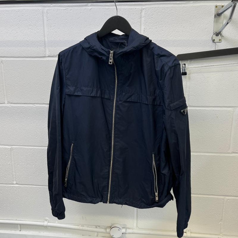 Men's Nylon Triangle Logo Windbreaker Navy Size IT 50 / L