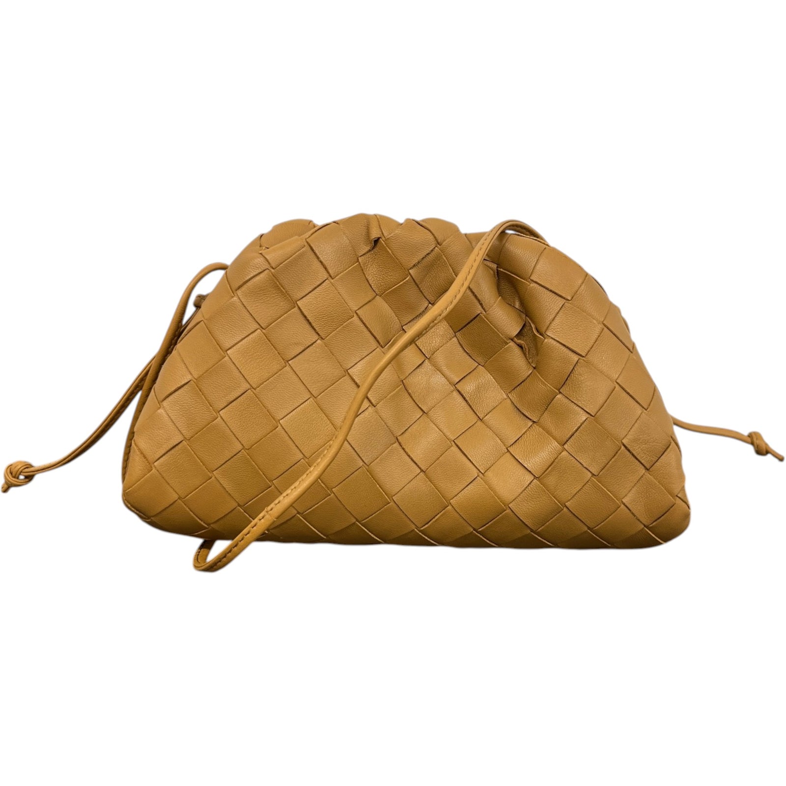 Women's Intrecciato Woven Crossbody Pouch Tan - Photo 1