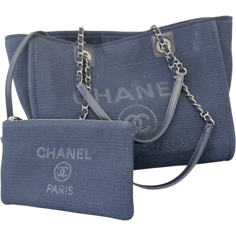 Women's Medium Deauville Tote Handbag Navy