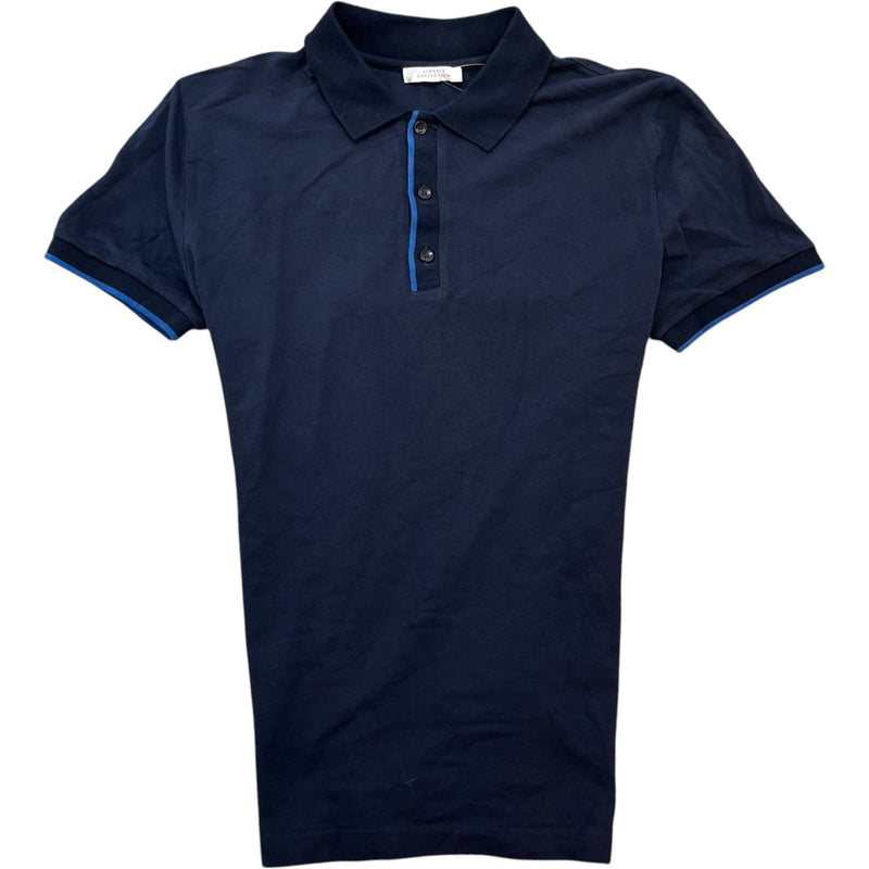 Men's Plaque Logo Polo Shirt Navy Size L