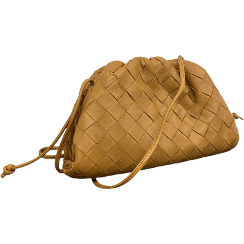 Women's Intrecciato Woven Crossbody Pouch Tan