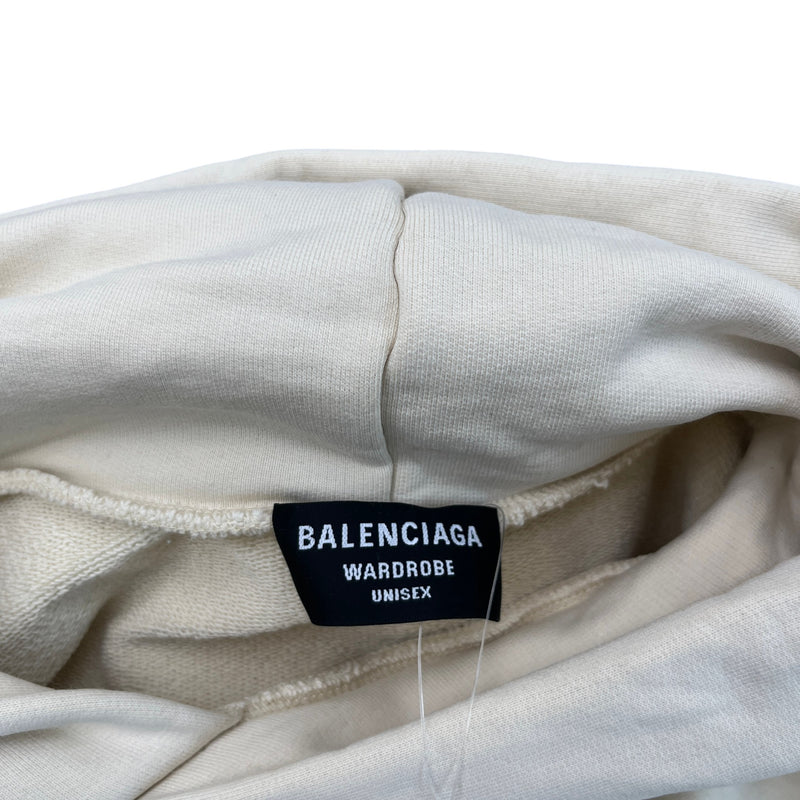 Men's Oversized Political Campaign Logo Hoodie Cream Size XXS