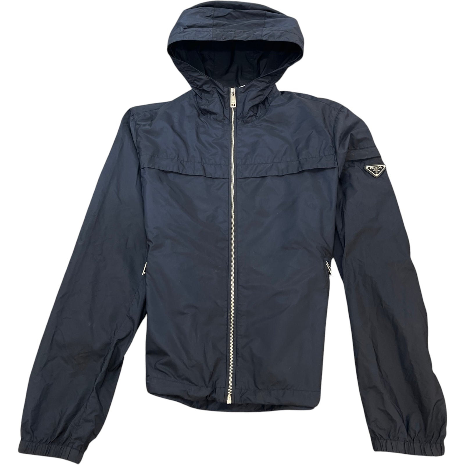 Men's Nylon Triangle Logo Windbreaker Navy Size IT 50 / L - Photo 1