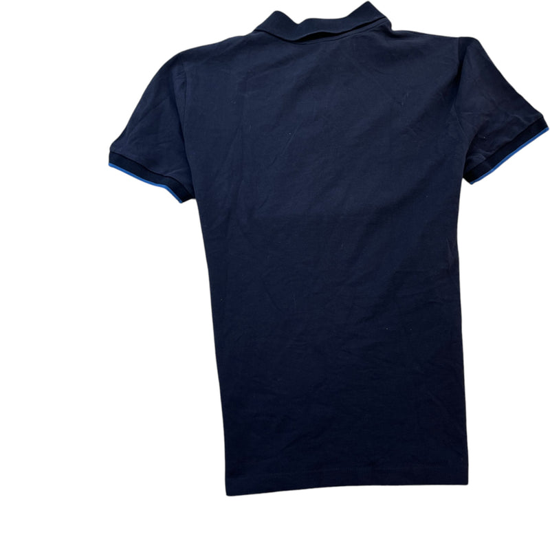 Men's Plaque Logo Polo Shirt Navy Size L