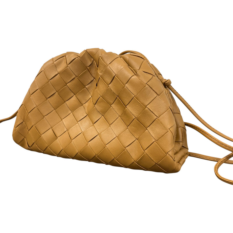 Women's Intrecciato Woven Crossbody Pouch Tan
