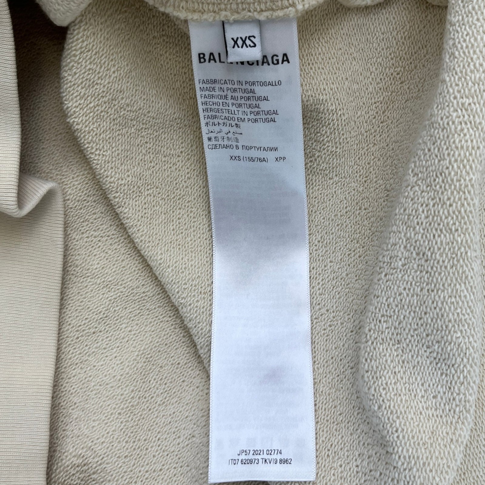 Men's Oversized Political Campaign Logo Hoodie Cream Size XXS - Photo 8