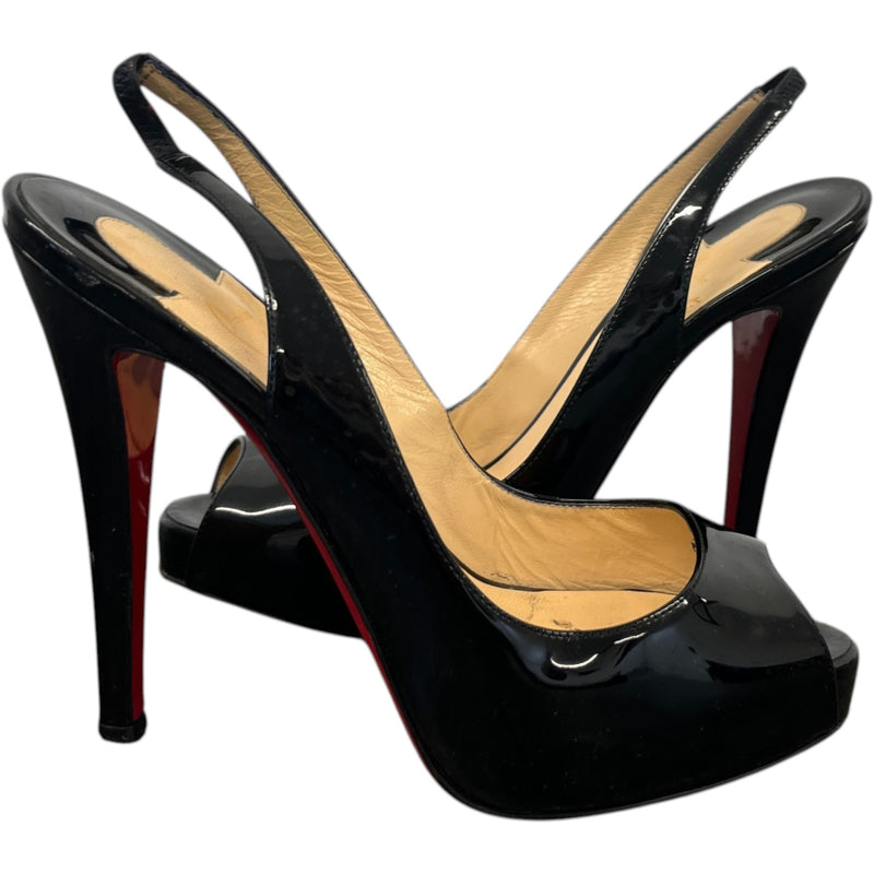 Women's Private Number Peep Toe Heels Black Size EU 36 / UK 3