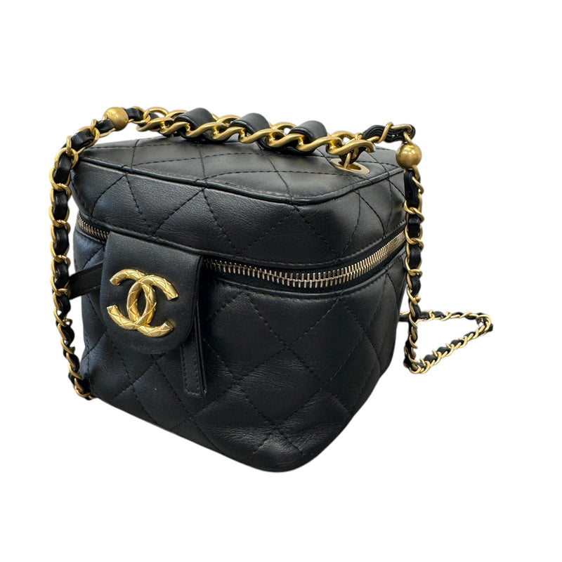 Women's Quilted Vanity Bag Black