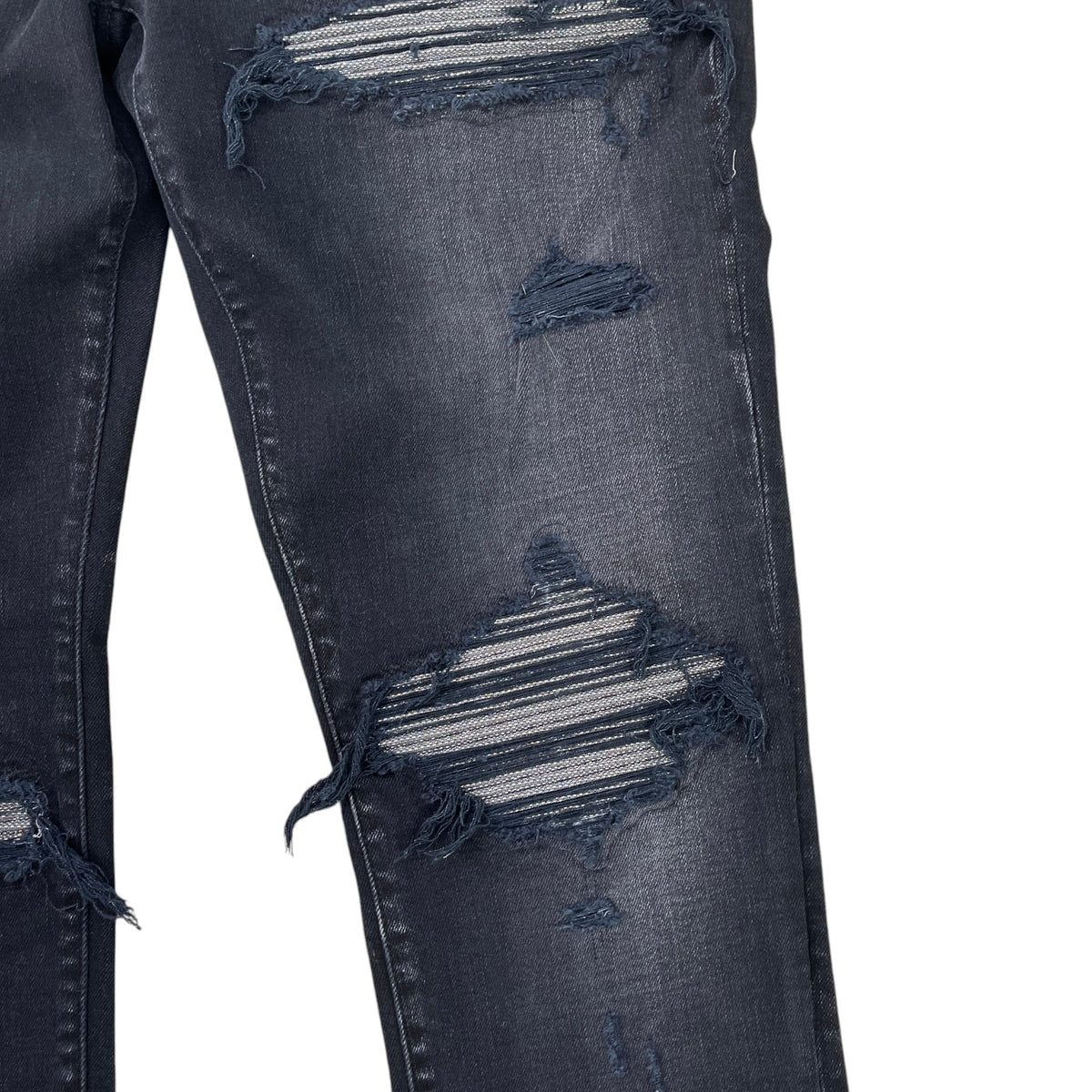 Men's MX1 Iridescent Distressed Ripped Jeans Black Size XL / W36 - Photo 5