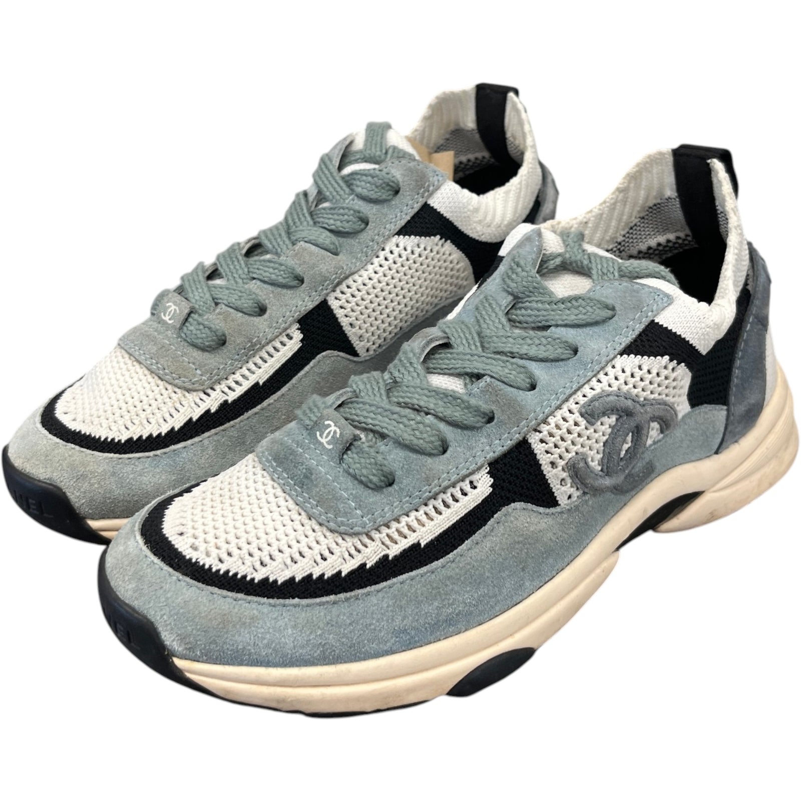 Women's Cc Knit Runners Low Trainers Blue Size EU 36.5 / UK 3.5 - Photo 9