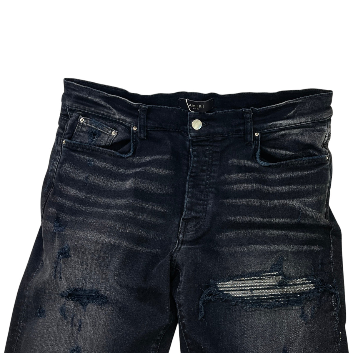 Men's MX1 Iridescent Distressed Ripped Jeans Black Size XL / W36 - Photo 6