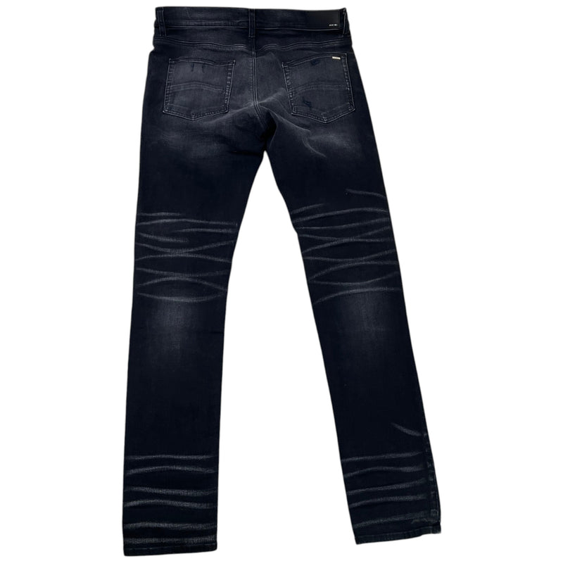 Men's MX1 Iridescent Distressed Ripped Jeans Black Size XL / W36