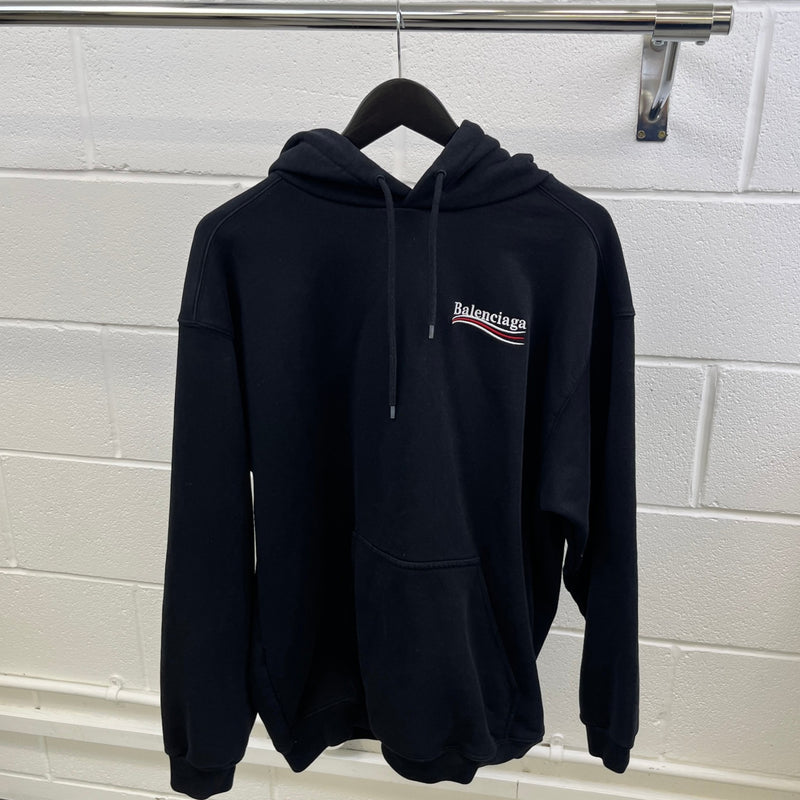 Men's Embroidered Logo Hoodie Black Size L