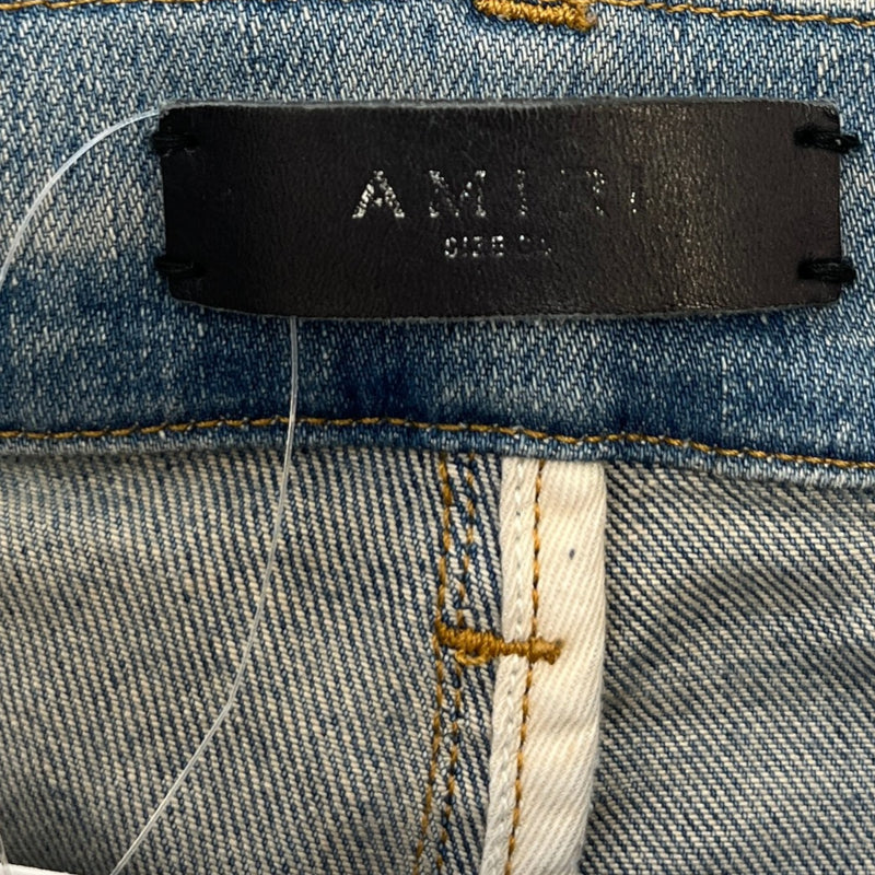 Men's Distressed Skinny Jeans Blue Size L / W34