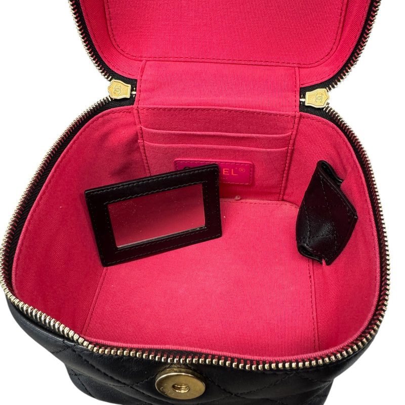 Women's Quilted Vanity Bag Black