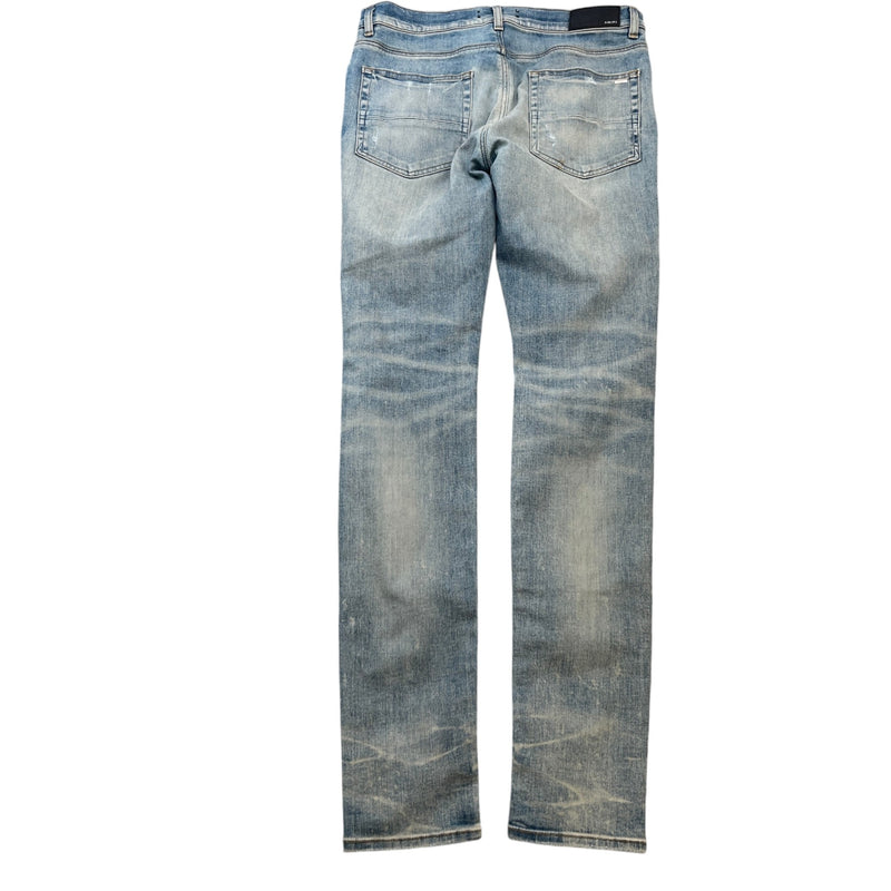Men's Distressed Skinny Jeans Blue Size L / W34
