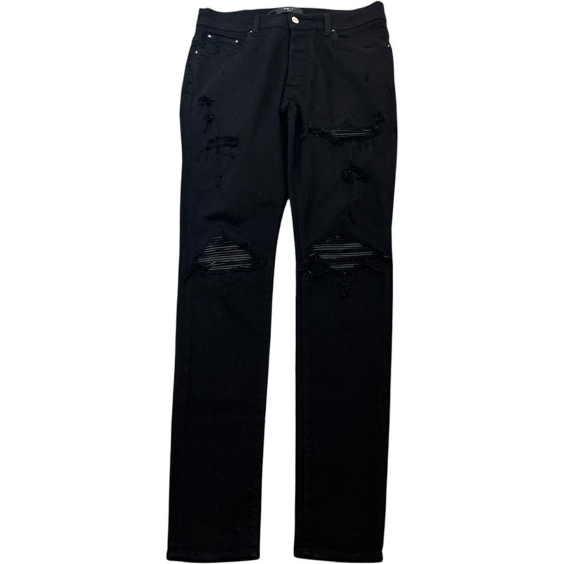 Men's MX1 Distressed Skinny Jeans Black Size L / W34