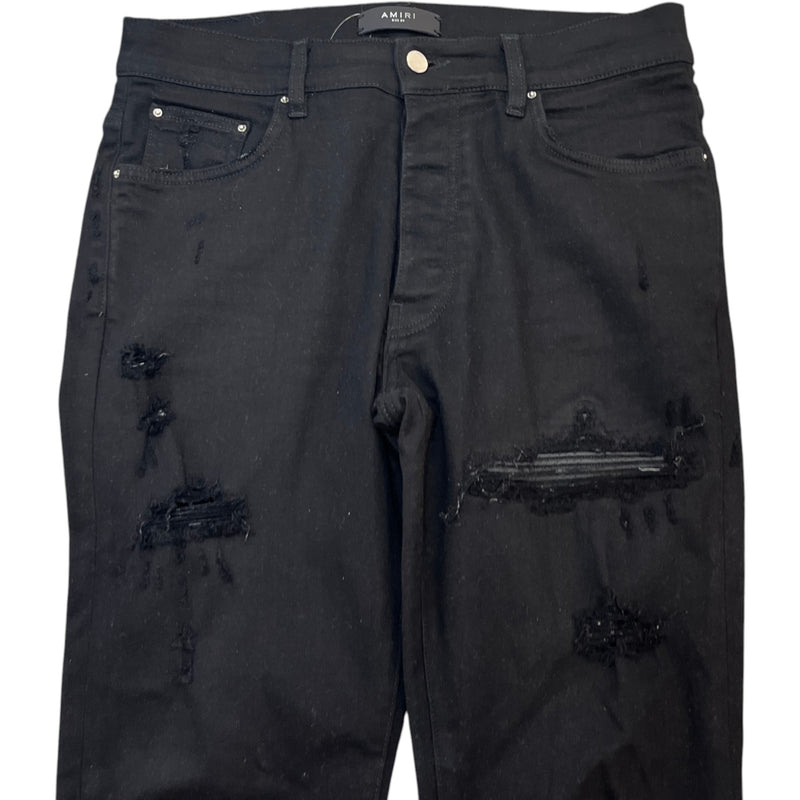 Men's MX1 Distressed Skinny Jeans Black Size L / W34