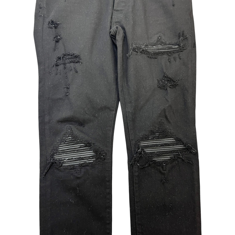 Men's MX1 Distressed Skinny Jeans Black Size L / W34