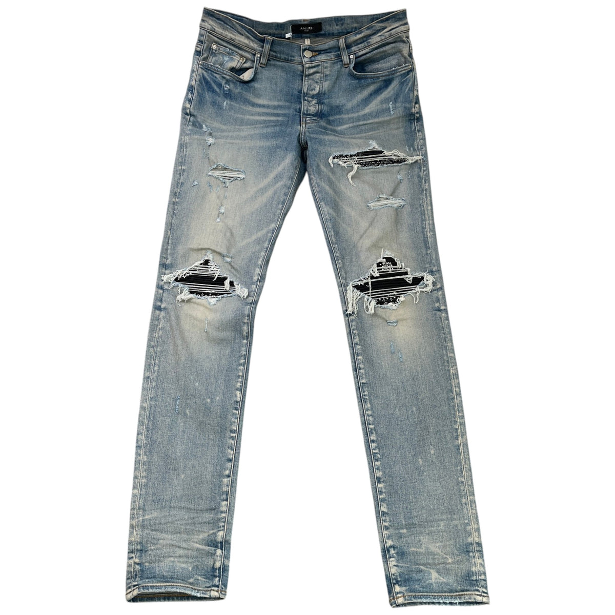 Men's Mx1 Distressed Bandana Jeans Blue Size L / W34 - Photo 1