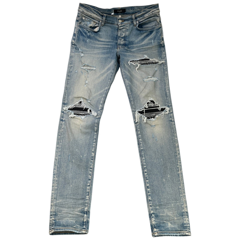 Men's Mx1 Distressed Bandana Jeans Blue Size L / W34