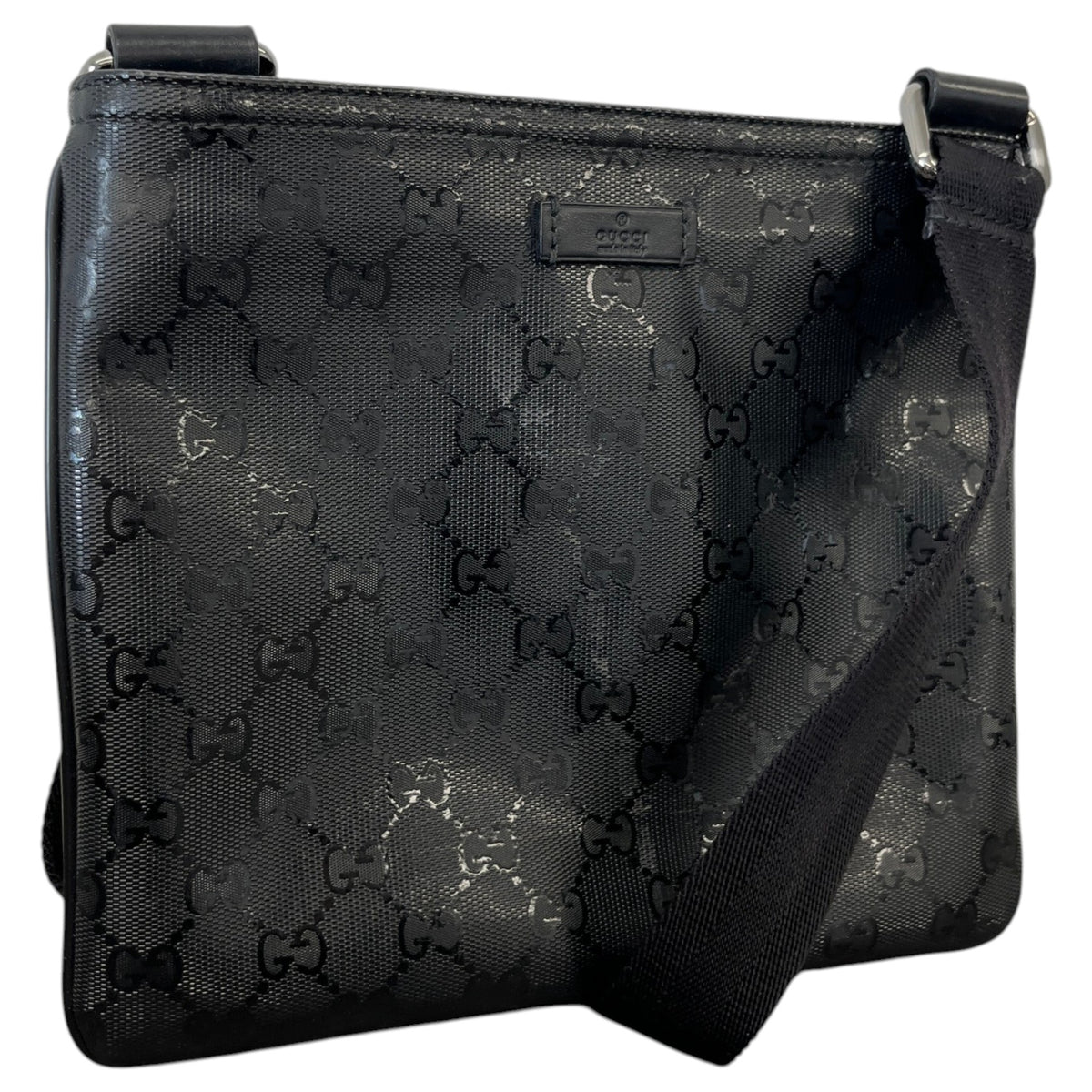 Men's GG Imprimé Messenger Bag Black - Photo 4