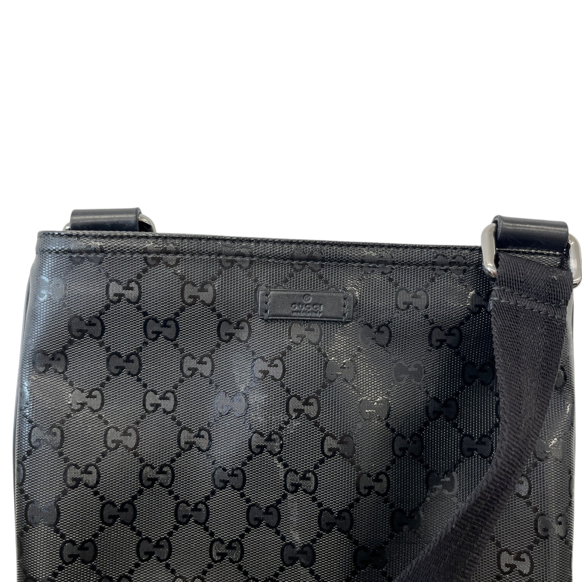 Men's GG Imprimé Messenger Bag Black - Photo 8