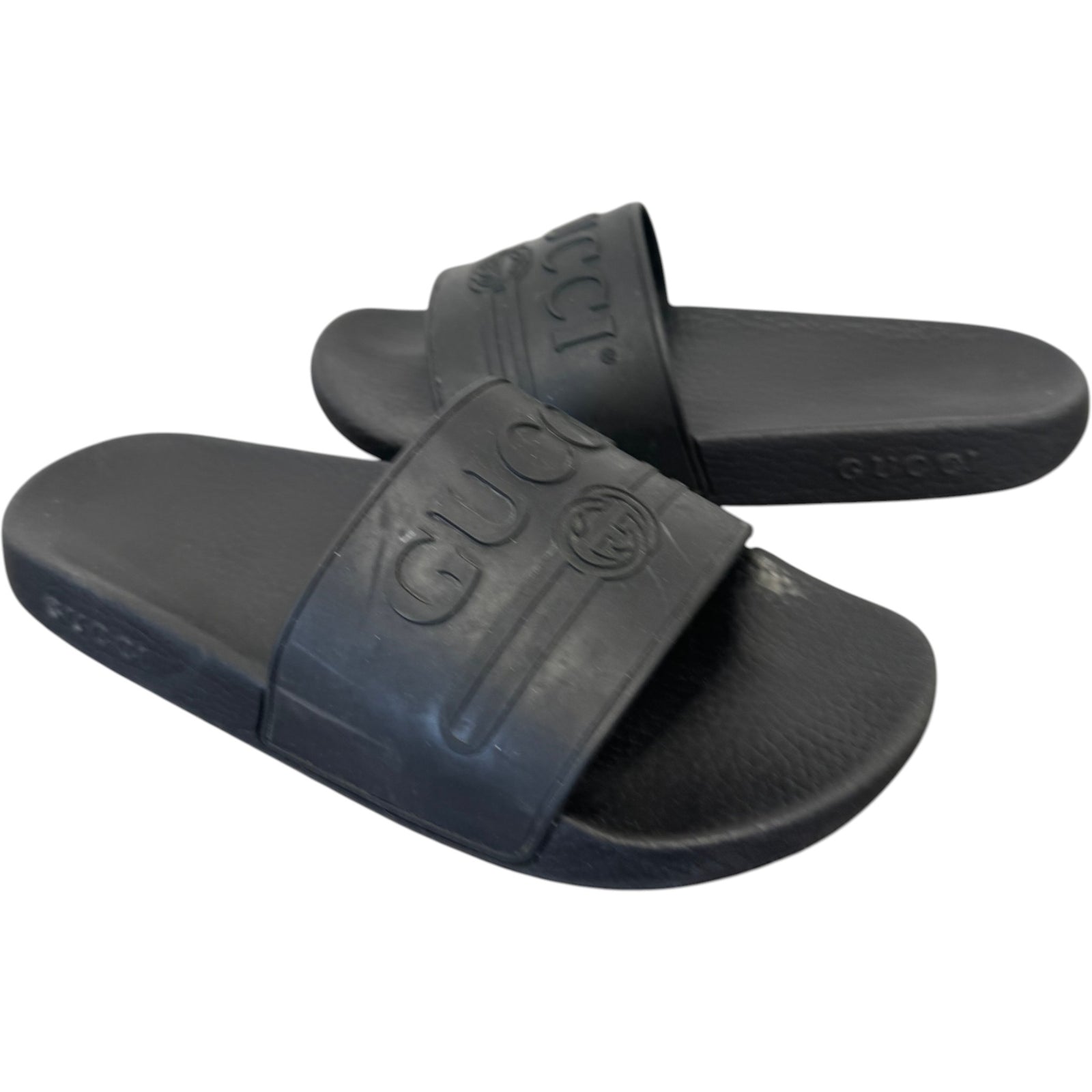 Men's Embossed Logo Slides Black Size UK 7 / EU 41 - Photo 3