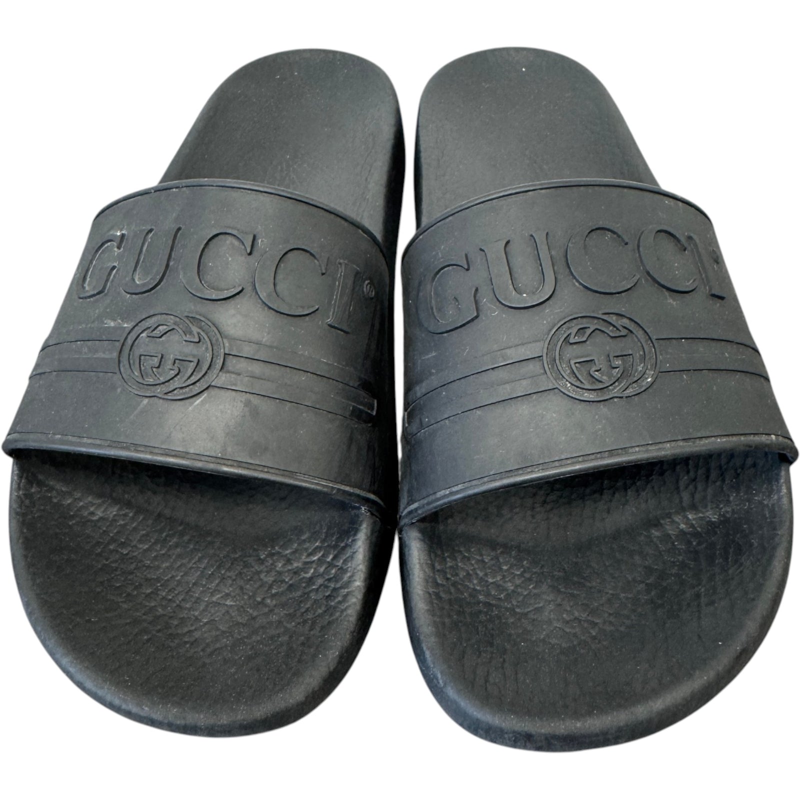 Men's Embossed Logo Slides Black Size UK 7 / EU 41 - Photo 6