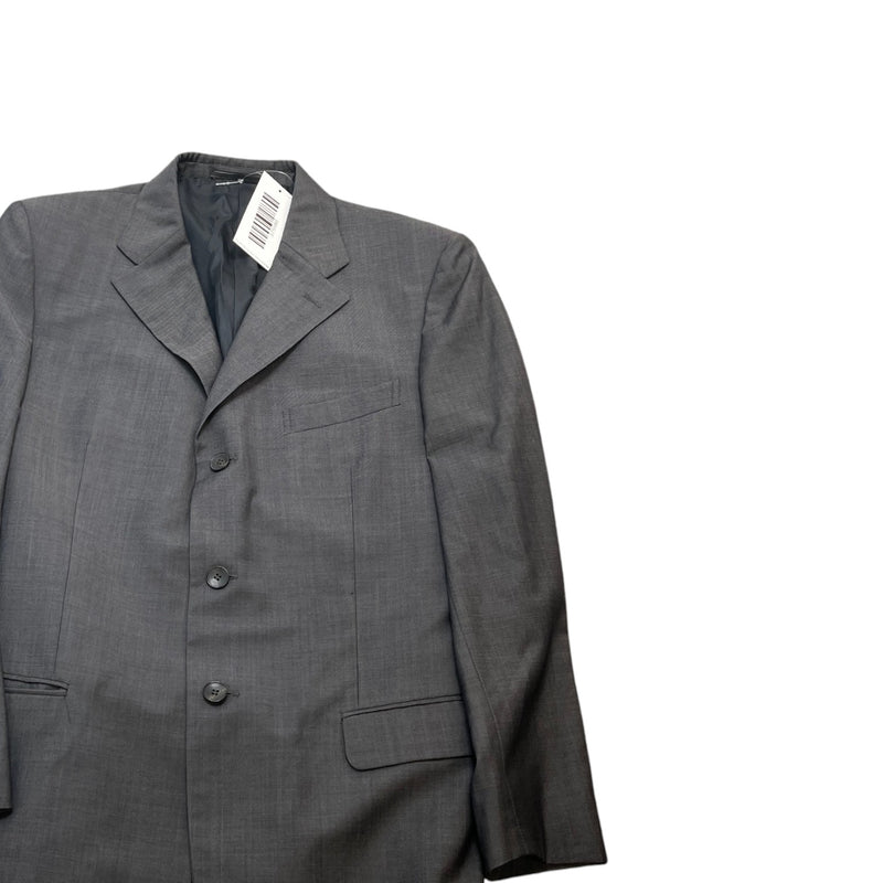 Men's Embroidered Logo Suit Grey Size 52R