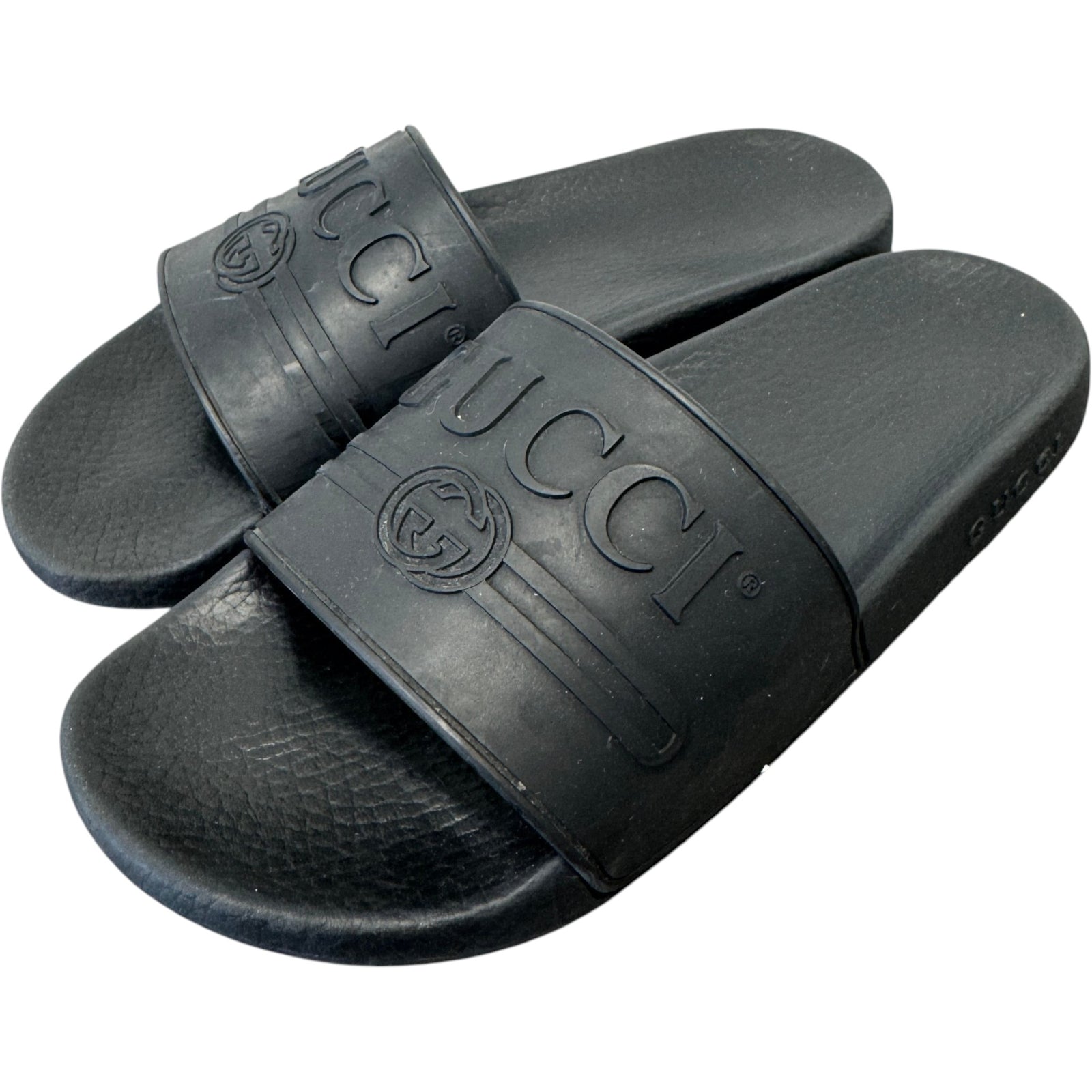 Men's Embossed Logo Slides Black Size UK 7 / EU 41 - Photo 7