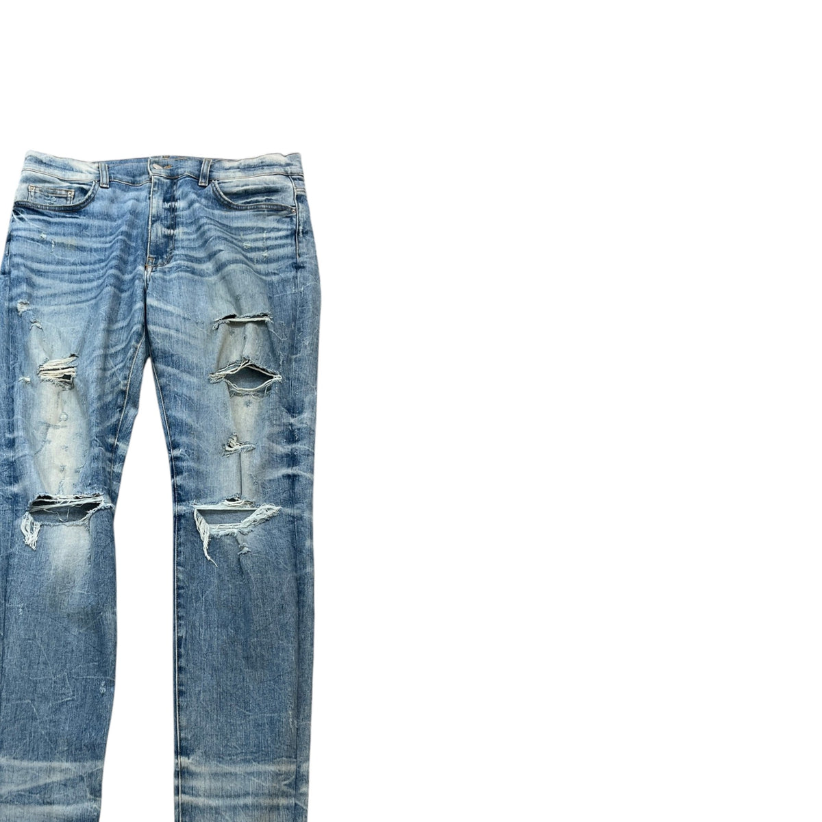 Men's MX1 Distressed Skinny Jeans Blue Size XL / W36 - Photo 3