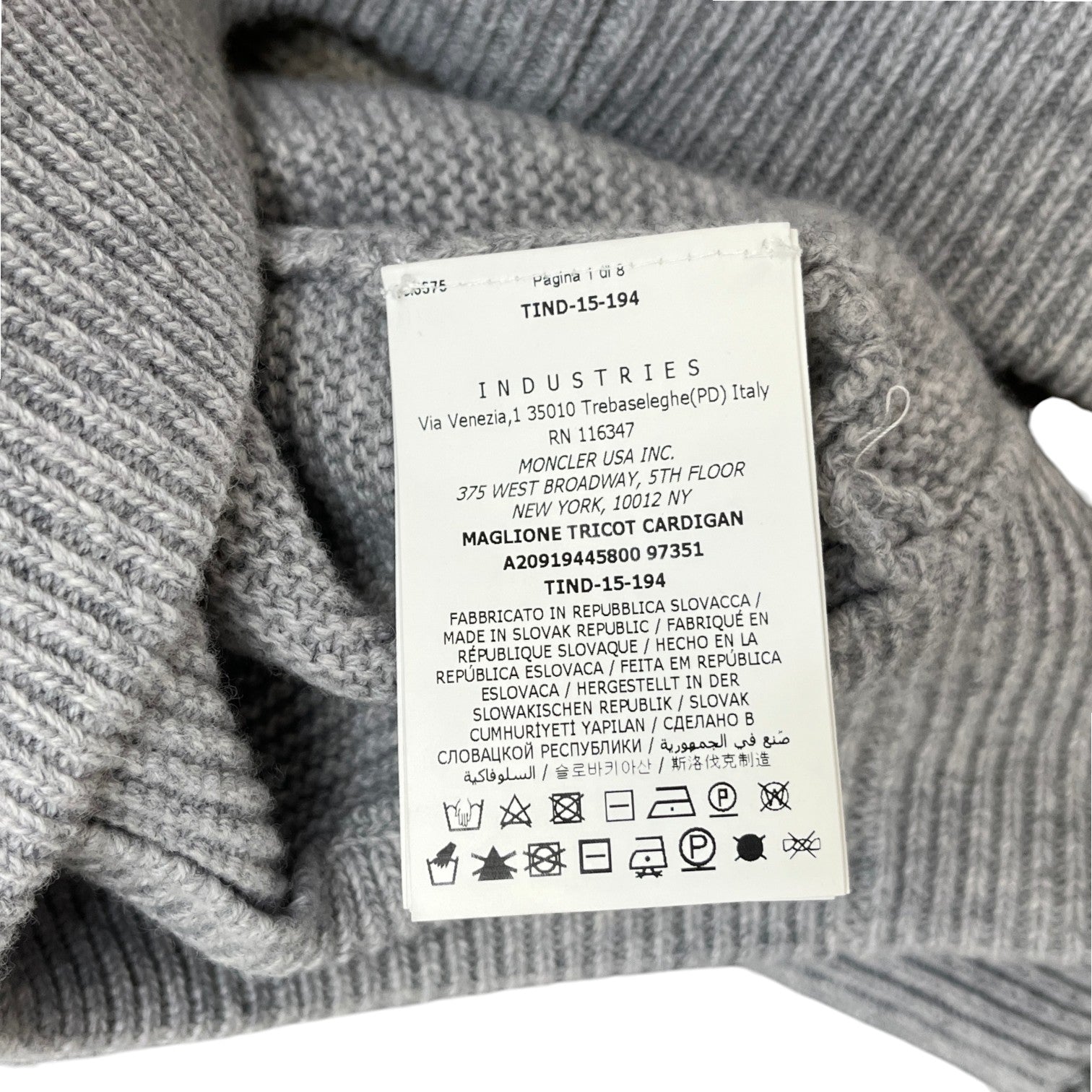 Men's Maglione Tricot Hoodie Grey Size S - Photo 7