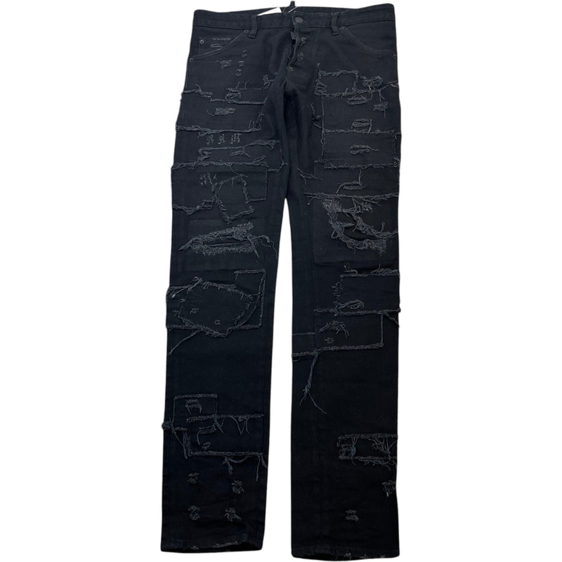 Men's Distressed Destroy Jeans Black Size M / W32