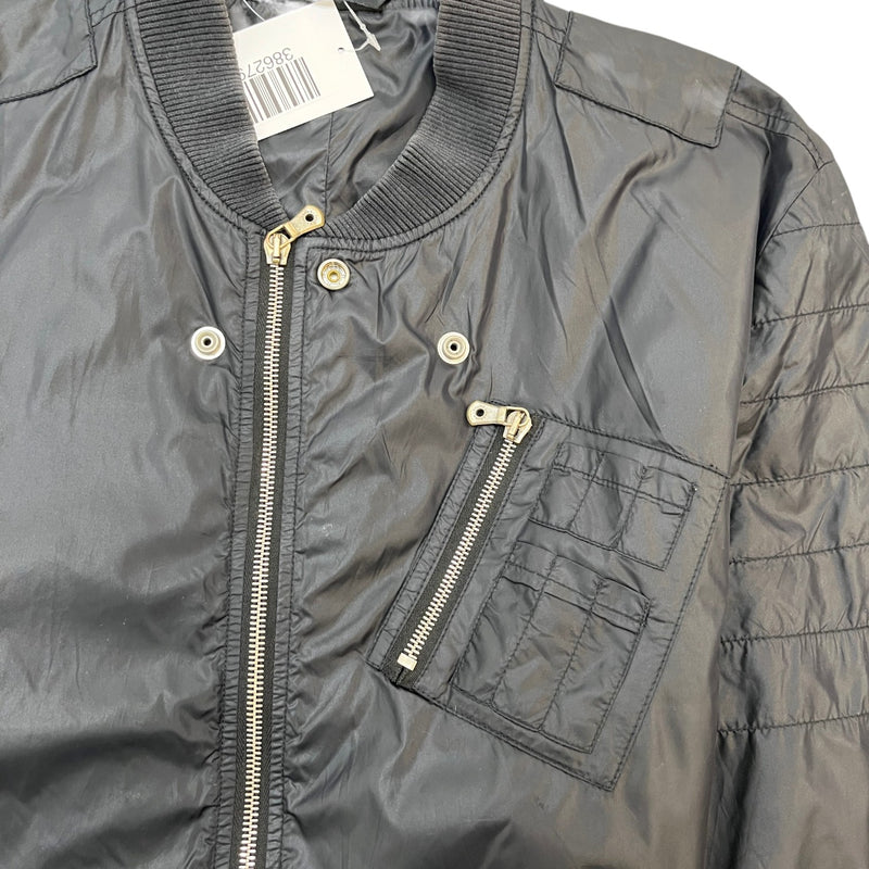 Men's Plaque Logo Bomber Jacket Black Size IT 52 / XL