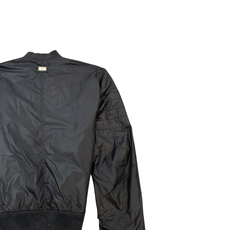 Men's Plaque Logo Bomber Jacket Black Size IT 52 / XL