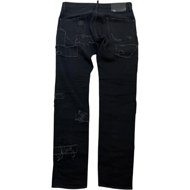 Men's Distressed Destroy Jeans Black Size M / W32