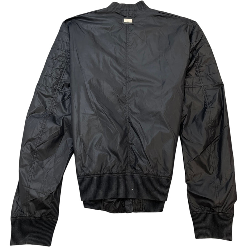 Men's Plaque Logo Bomber Jacket Black Size IT 52 / XL