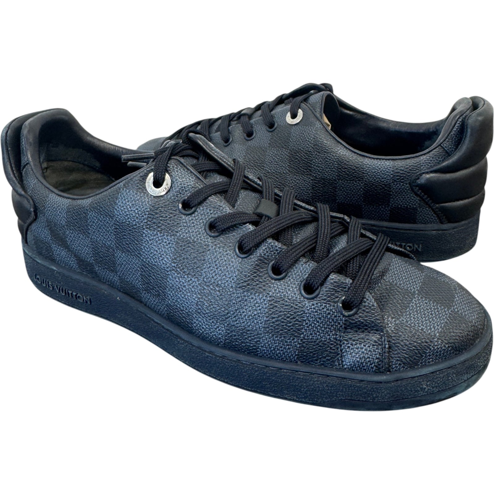 Men's Damier Graphite Frontrow Low Trainers Black Size UK 6 / EU 40 - Photo 3