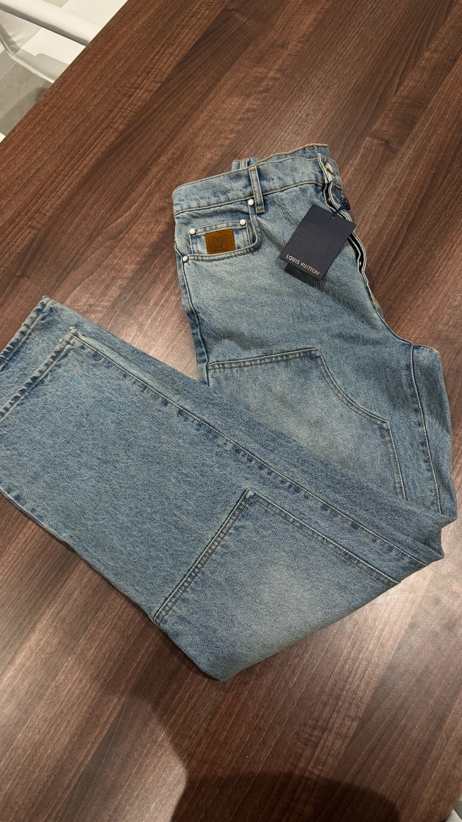 Men's Embroidered Lv Jeans Blue Size XS - Photo 14