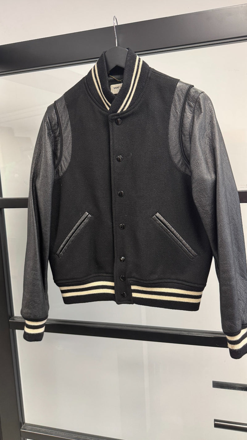 Saint Laurent Men's Teddy Bomber Jacket Black Size XXS