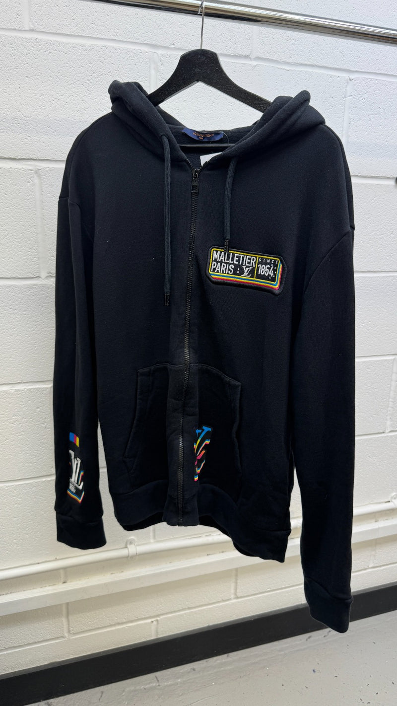 Louis Vuitton Men's LV Malletier zip Up Hoodie Black Size XL